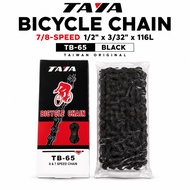 MTB/ROAD CHAIN 7-8 Speed 1/2x3/32x116L TB65 ''TAYA'' BLACK TAIWAN