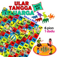 Ludo Pizza HALMA Lebah Ular Tangga Jumbo Anti Air BIsa Main Sampai 6 Orang