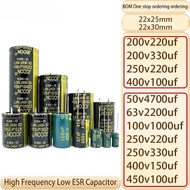 2PCS 22x25 22x30 63v 50v 100v 200v 250v 400v 450v 100uf 150uf 1000uf 2200uf 4700uf 220uf 330uf capac