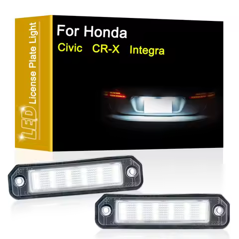 12V LED License Number Plate Light Assembly For Honda Civic EJ/EG/EK Series 91-00 CR-X Del Sol 95-98