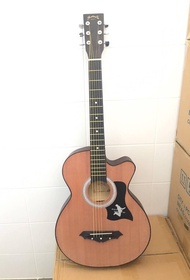 กีต้าร์โปร่ง ยี่ห้อ Overspeed ขนาด 38 นิ้ว รุ่น OS38C-1 แถมฟรีกระเป๋า 1 ใบ ปิ๊กกีต้าร์ 2 ตัว เหล็กปร