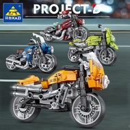 Compatible with Lego Retro Motorcycle Ornaments Creative Model Children Assembling Building Blocks Education