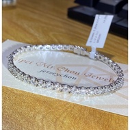 台北周先生 天然白色鑽石手鍊 4.52克拉 E色 VVS VS 18K白金 真金真鑽 奢華鑽石手鍊 白色