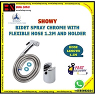 SHOWY BIDET SPRAY CHROME WITH FLEXIBLE HOSE 1.2M AND HOLDER SET/RINSER SET/MODEL 2364-211 BIDGET SPR