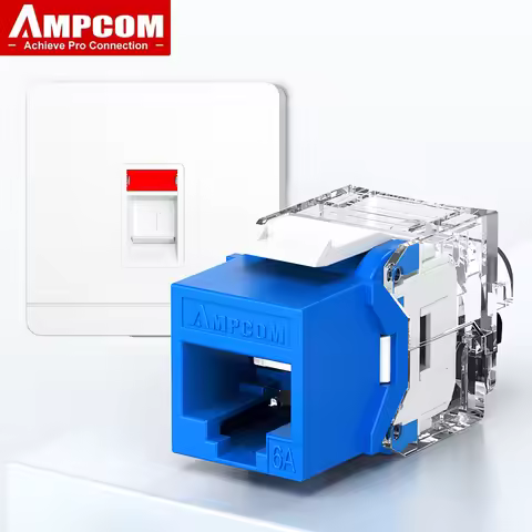 AMPCOM CAT7A CAT7 CAT6A CAT6 RJ45 Keystone Jack, Ratchet Lock STP Toolless Modular Coupler Zinc Allo