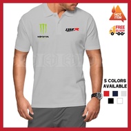 T Shirt Polo Cotton Yamaha Y125Z Y125ZR Monster T-Shirt Shirts Unisex Baju Kolar Sulam Racing Motorc