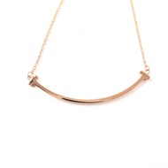 全新 ★ TIFFANY&Co. Tiffany T Smile吊墜 小號 K18 現款 K18 750 (PG) 45.8cm 項鍊 粉金 附原廠盒子及錶盒 重量 2.72g 女士零售價 ¥205,