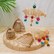 (Rattanvintage) 🔥 Mini Keychain | Hiasan Bakul | Mini Decoration Basket | Mini Bakul Buluh | Sangkar