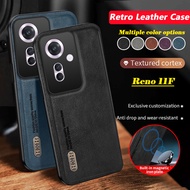 Casing For OPPO Reno 11F Reno11F 5G Reno 11 Pro Phone Case Retro Leather Soft Cover For Reno11 Reno11Pro Silicone Edge Back Cases