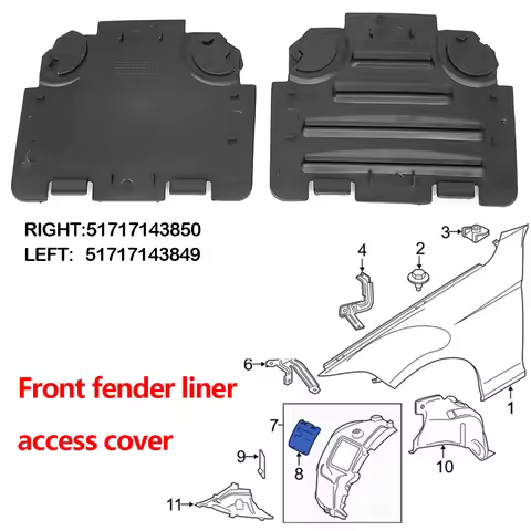 For BMW E82 E88 E90 E91 Front Wheel Arch Fender Liner Access Panel Lid Cover Headlight Bulb Replacem