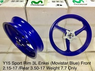 YAMAHA Y15 Y15ZR ENKEI DOCTOR 3 LEG SPORT RIM 3 KAKI 215 x 350 x 17 MOVISTAR BLUE MATT BLACK MILK WHITE 215-350X17