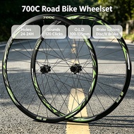 Pasak 700C Road Bike Wheelset 24 Holes Disc Brake V Brake 30mm Depth Sound 120 Clicks 12s Hub Driver