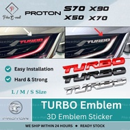 Proton TURBO Emblem Logo 3D Car Emblem Turbo Amblem Logo Sticker Kiri Kanan Kereta Proton S70 Access