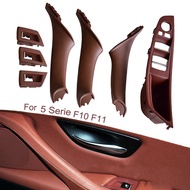 【Ready Stock&amp;COD】1/2 set RHD Car Interior Door Handle Inner Door Panel Pull Trim Cover for -Bmw 5 Serie F10 F11 520 525 Red-Brown
