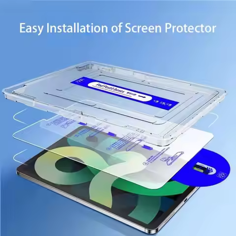 1pc Tempered Glass Screen Protector Dust Free For iPad Air 13 11 Pro M2 M3 13 11 12.9 Apple iPad Min