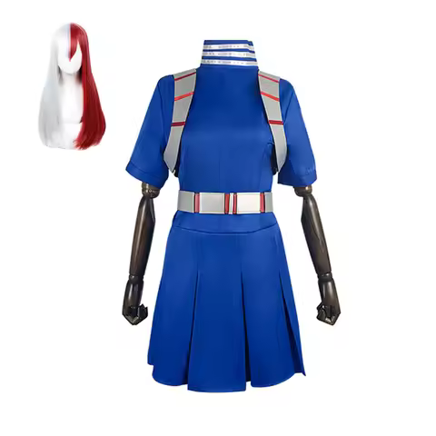 Anime My Hero Academia Todoroki Shoto Cosplay Costume Dresses Wig Strap Belt Neck Ornament Halloween