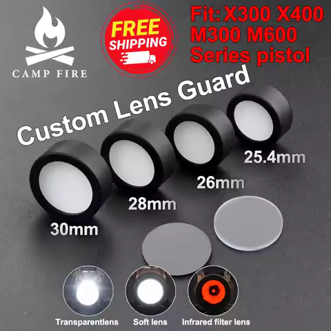 Tactical airsoft M300 M600 X300 X400 Protector Hunting light LED Flashlight Cover Custom Lens Guard 