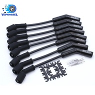 For Plug Wire Set 9070CK Extreme 9000 Ceramic 8mm Blk 135° For 05-11 GM LS Ceramic black 500 Ohms/ft