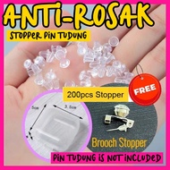 Premium Quality 200pcs 40pcs Brooch Stopper Kerongsang Stopper Brooch Tudung Pin Stopper Anti-Rosak 