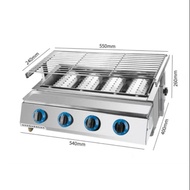 HOMELUX Stainless Steel Commercial Gas BBQ Grill Stove (4 Burner Infra Red) (JH-118)(JH-118G)