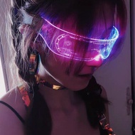 New Cyberpunk Glowing Glasses Party Eyes