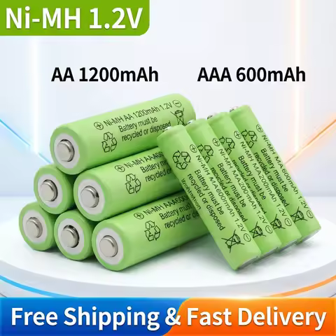 100% Original Ni-MH Rechargeable Battery 1.2V AA1200mAh + AAA600mAh High Quality for Clocks Mice Toy