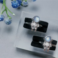 [Big Big] Natural Gray Moonstone Ring Astronaut Ring Labradorite Ring Grey Moonstone Astronaut Ring/