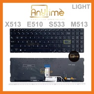 ASUS S15 X513 M5600IA V5050E/EA Q15 E510 S533 M513 keyboard black and silver backlight laptop keypad