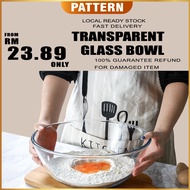 PATTERN Glass Mixing Bowl Thick Japanese Transparent Noodle Creative Salad Bowl Baking Whisk Whippin