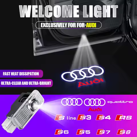 For AUDI SLINE QUTTRO S2 S3 S4 S5 S6 S7 S8 S RS A4 B8 B6 B9 B7 A3 8P 8V 8L A6 C7 Car HD Door Welcome