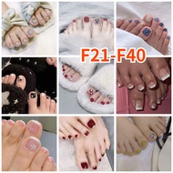 Toe Nail Fake Nail Art Fake Nails Sticker Press on Nails French Nail Manicure Set Nail F21-F40