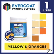 wall paint ✺Davies Paints for Wood and Metal Aqua Gloss-It 1-Liter (Yellows &amp; Orange)☚