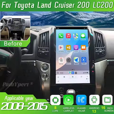 16"HD 4K IPS Touchscreen Android13 For Toyota Land Cruiser 200 LC200 2008-2015 Car Radio Stereo Mult
