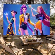 KPop D-Demon H-Huntersแบนเนอร์ศิลปะการพิมพ์ญี่ปุ่นธงอะนิเมะแขวนผนังตกแต่งบ้าน