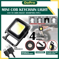 Multifunctional COB Rechargeable Keychain Light Magnet Mini COB LED Flashlight Work Light Working Hi
