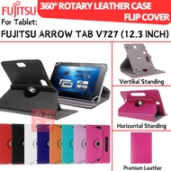 FUJITSU ARROW TAB V727 12.3 INCH BOOK COVER 360 ROTATING CASE LEATHER FLIP CASING
