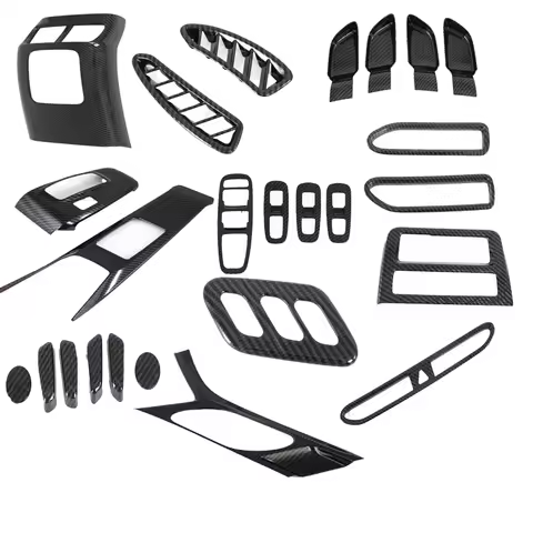 For Hyundai Sonata DN8 2020 2021 2022 2023 Carbon Fiber Gear Shift Panel Center Console Cover Trim F