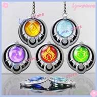 GENSHIN IMPACT NOD-KRAI 7 Element VISION Double-sided Glass Transparent MOON WHEEL Vision Keychain C