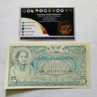 Uang Kuno Seri Kebudayaan Kartini 5 Rupiah IDR Indonesia 1952 AUNC-UNC