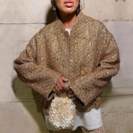 Twin pocket sequin women jacket