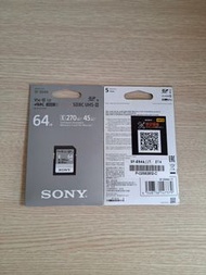 行貨-高速卡🇯🇵NEW SONY E-SERIES SF-E64A (64GB) UHS-II CLASS 10 U3 4K SDXC SD MEMORY CARD     (BRAND NEW /未