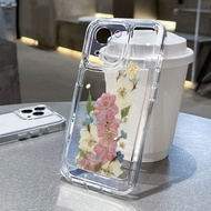 For iPhone 7 8 Plus X XS Max XR 11 12 13 14 pro max 14 Plus Eternal flower Transparent TPU Fine Hole Phone Case