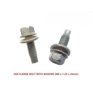 [READY STOCK] 10PCS HEX FLANGE BOLT WITH WASHER (M8 x 1.25 x 22mm)