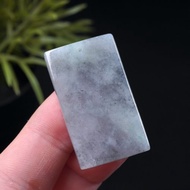 冰種烏雞飄綠花翡翠平安無事牌項鍊 | 天然緬甸玉翡翠A貨 | 送禮