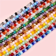 100PCS/Lot 6x4mm Jewelry Accessories For Making DIY Rondelle Faceted Charms Bright Multicolor Beads Glass Crystal High Quality Hot Sale Popular