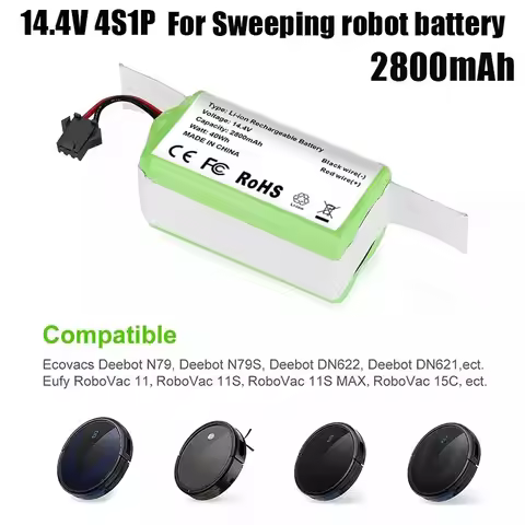PURFIELD 14.4V 2800mAh 4S1P Li-ion Battery for Conga Excellence 990 1090 Ecovacs Deebot N79S N79 DN6