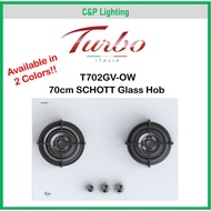 Turbo Incanto 70cm 2 Burner Tempered Glass Cooker Hob Gas Stove T702GV