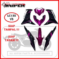 [FULL TANAM ] SNIPER COVERSET LC LC135 V8 EXCITER RC PURPLE BLACK / HITAM UNGU EXCITER RC