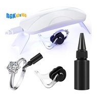 Glue with UV Light and Silicone Women Men Easy Application and Removal Ring Guards Fit Any Shape