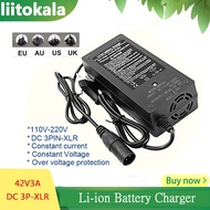 LiitoKala 42V 3A lithium Battery Charger for 10S 36V li-ion Battery Pack Electric Scooter Bike Charg